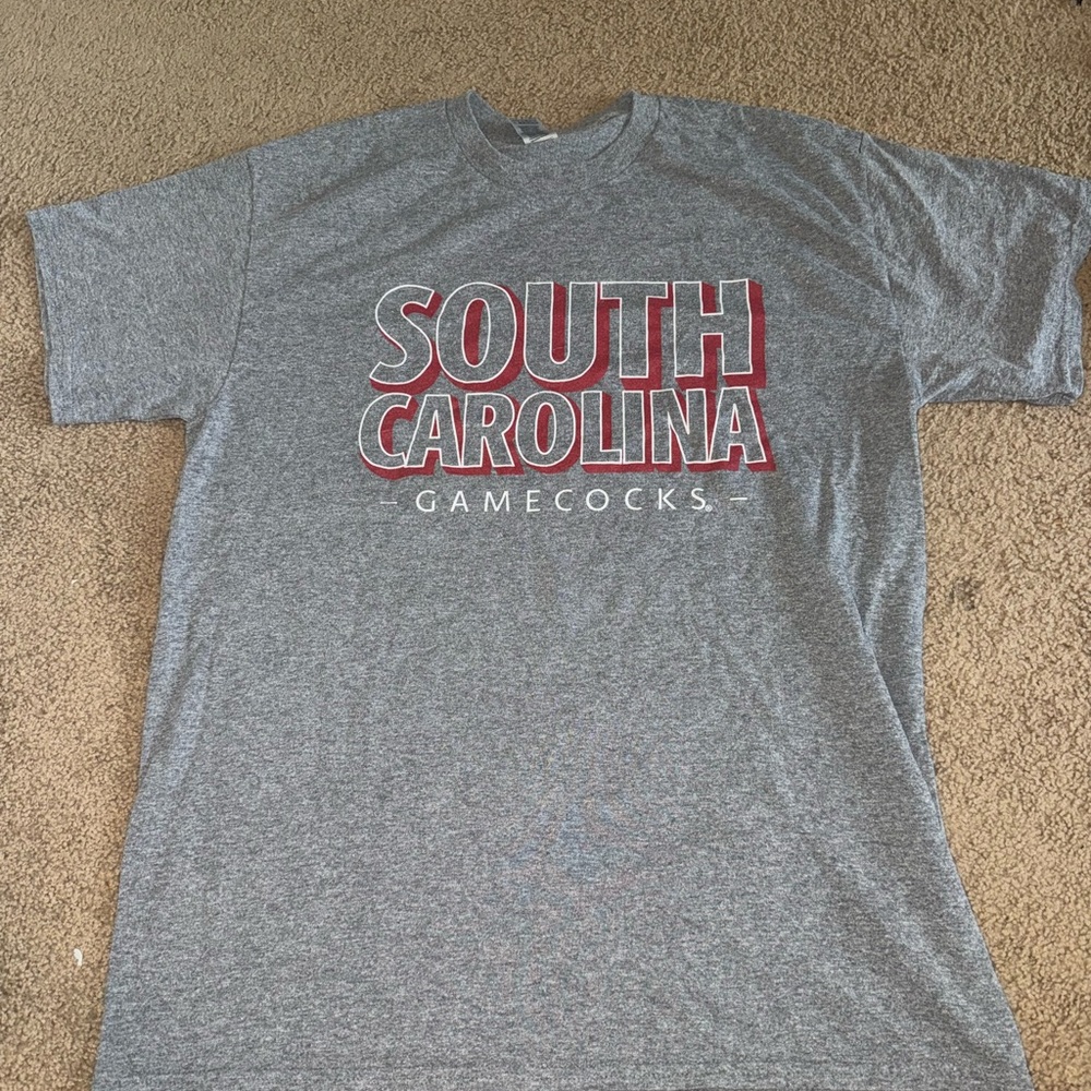Gildan Gray and Red South Carolina Gamecocks Tee